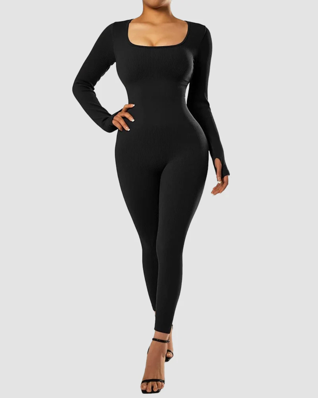 Macacão de Corpo Inteiro Sem Costuras com Manga Comprida para Mulher