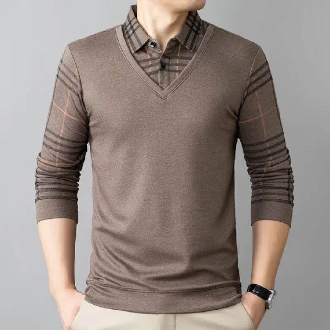 Camisa Térmica de Duas Peças para Homem com Design de Lapela