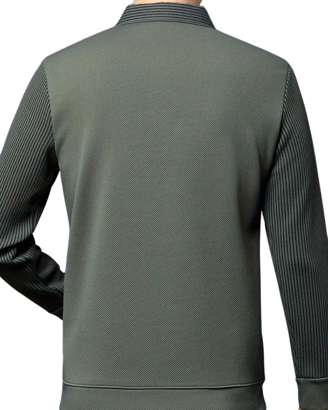 Camisa de Duas Peças com Falsa Gola Listrada para Homens