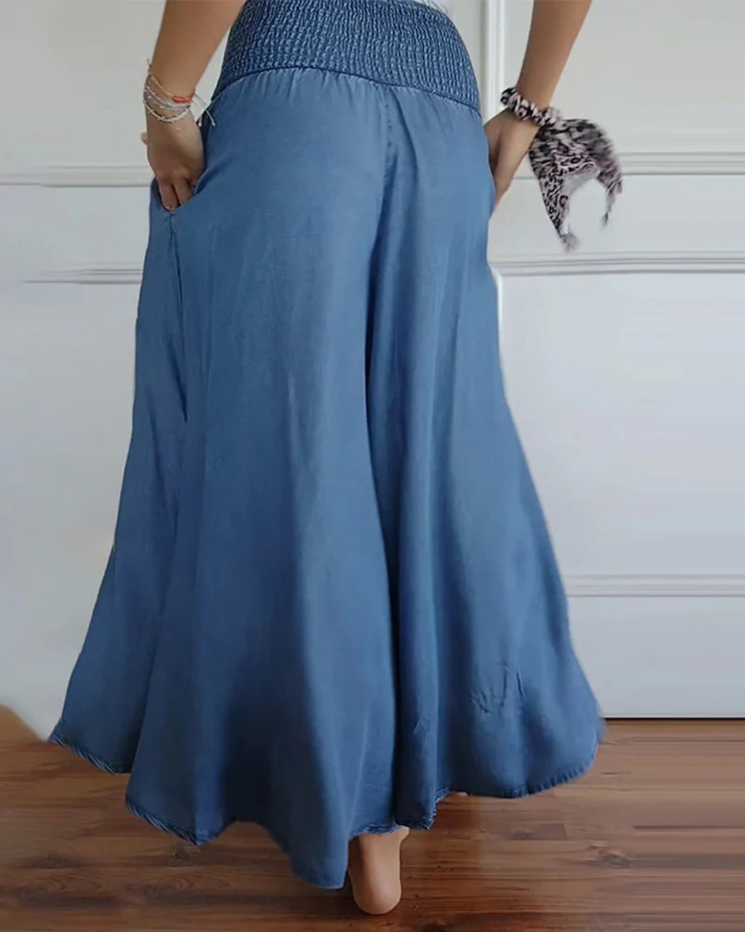 Saia Comprida com Bolsos Estilo Fresco e Natural