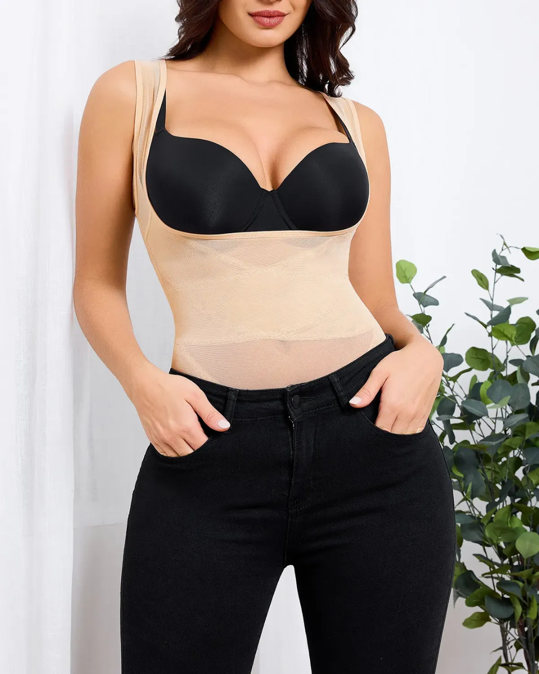 Cinta de Abdominoplastia de Malha Triangular para Mulher