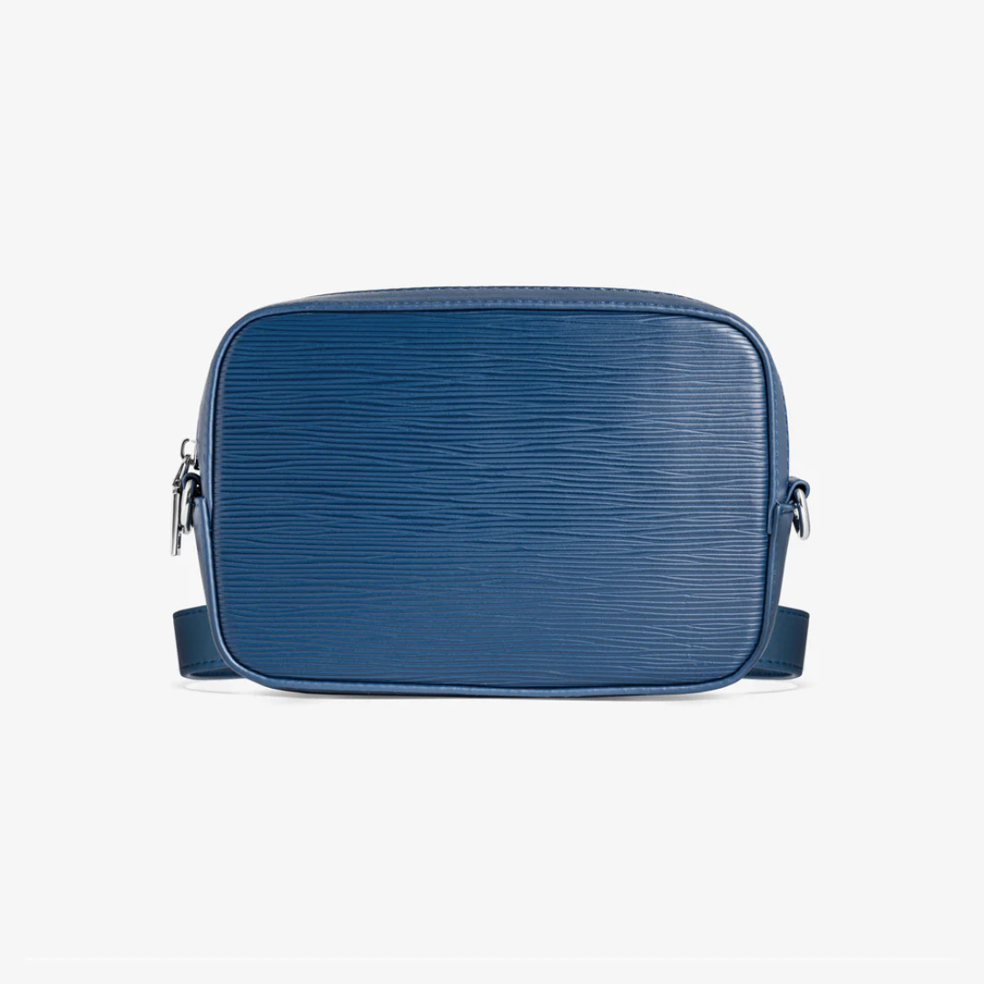 Bolsa de ombro em couro sintético com bolso frontal para homem