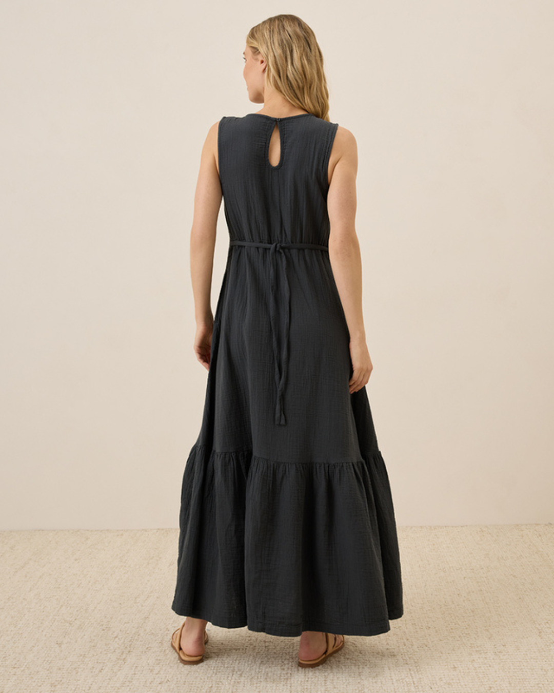 Vestido de linho solto para mulher