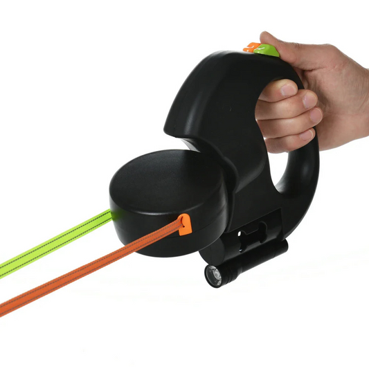 Trela dupla para cães com rotação de 360°