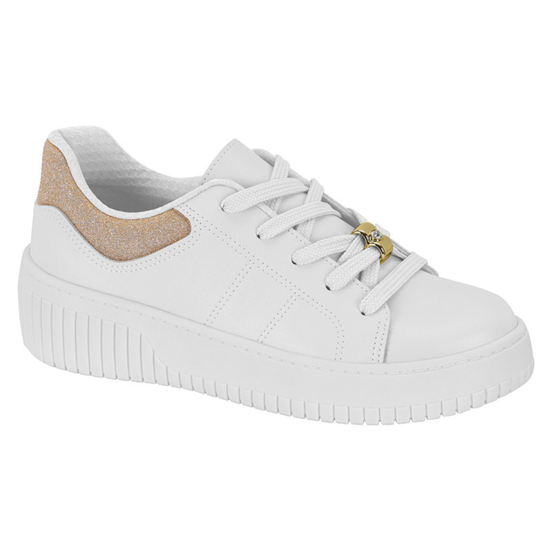 Sapatos Confortáveis para Mulher com Sola Grossa e Pormenores Dourados