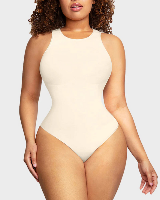 Body Modelador sem Mangas com Decote Redondo