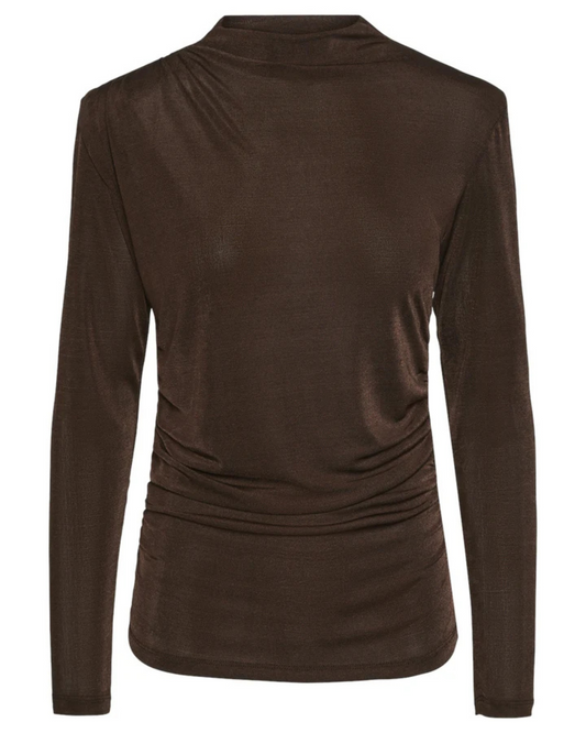 Blusa Elegante de Manga Comprida com Ombreiras