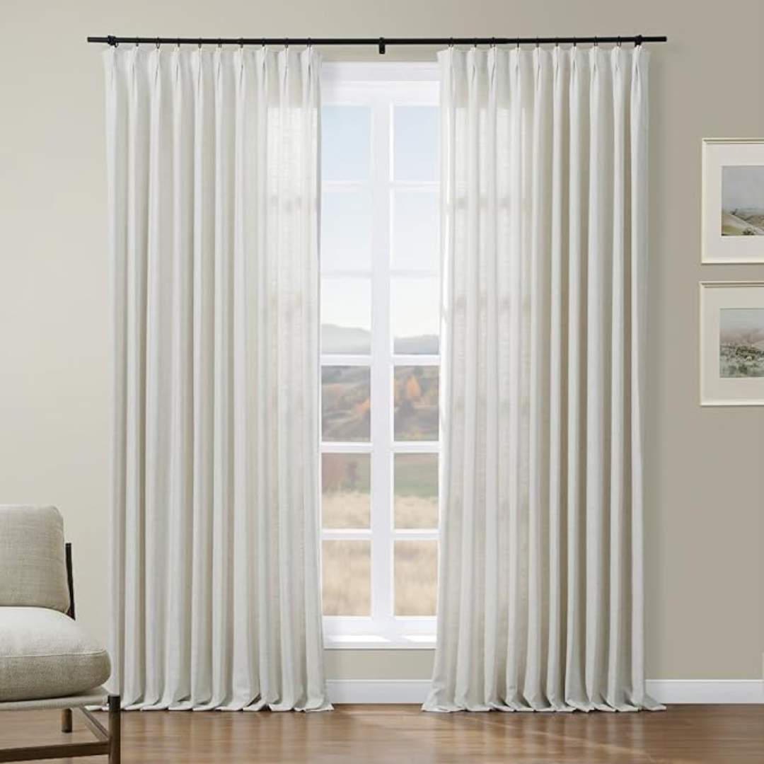 Cortina de Camada Dupla com Bloqueio de Luz e Design Moderno (Dimensões 213 cm de comprimento x 81 cm de largura)