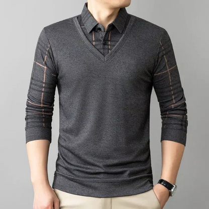 Camisa Térmica de Duas Peças para Homem com Design de Lapela