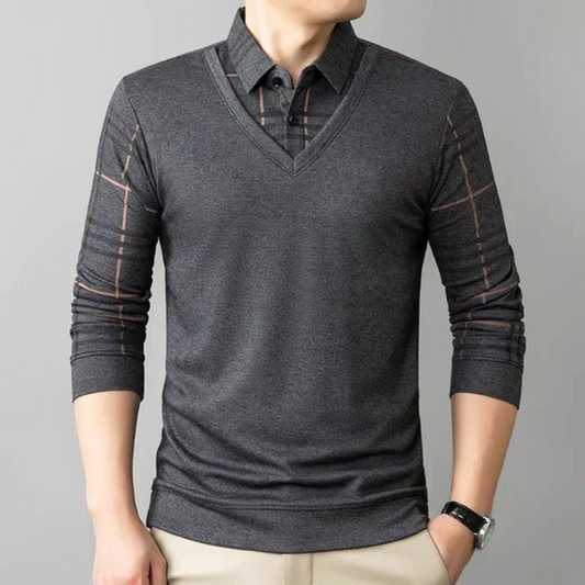 Camisa Térmica de Duas Peças para Homem com Design de Lapela