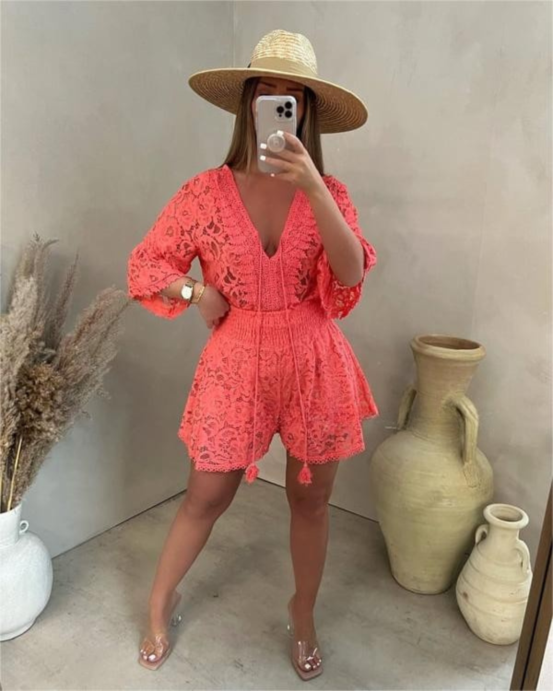 Conjunto Casual de Renda para um Look Casual e Elegante