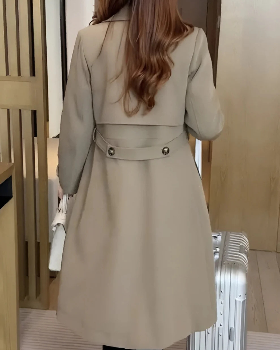 Gabardina com botões duplos para mulher