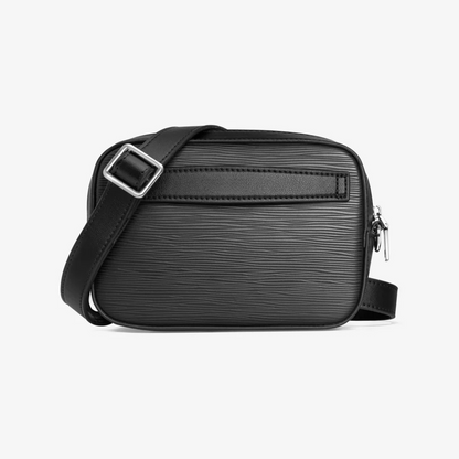 Bolsa de ombro em couro sintético com bolso frontal para homem