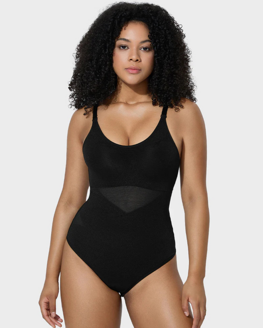 Body Modelador com Painéis de Malha Cruzada