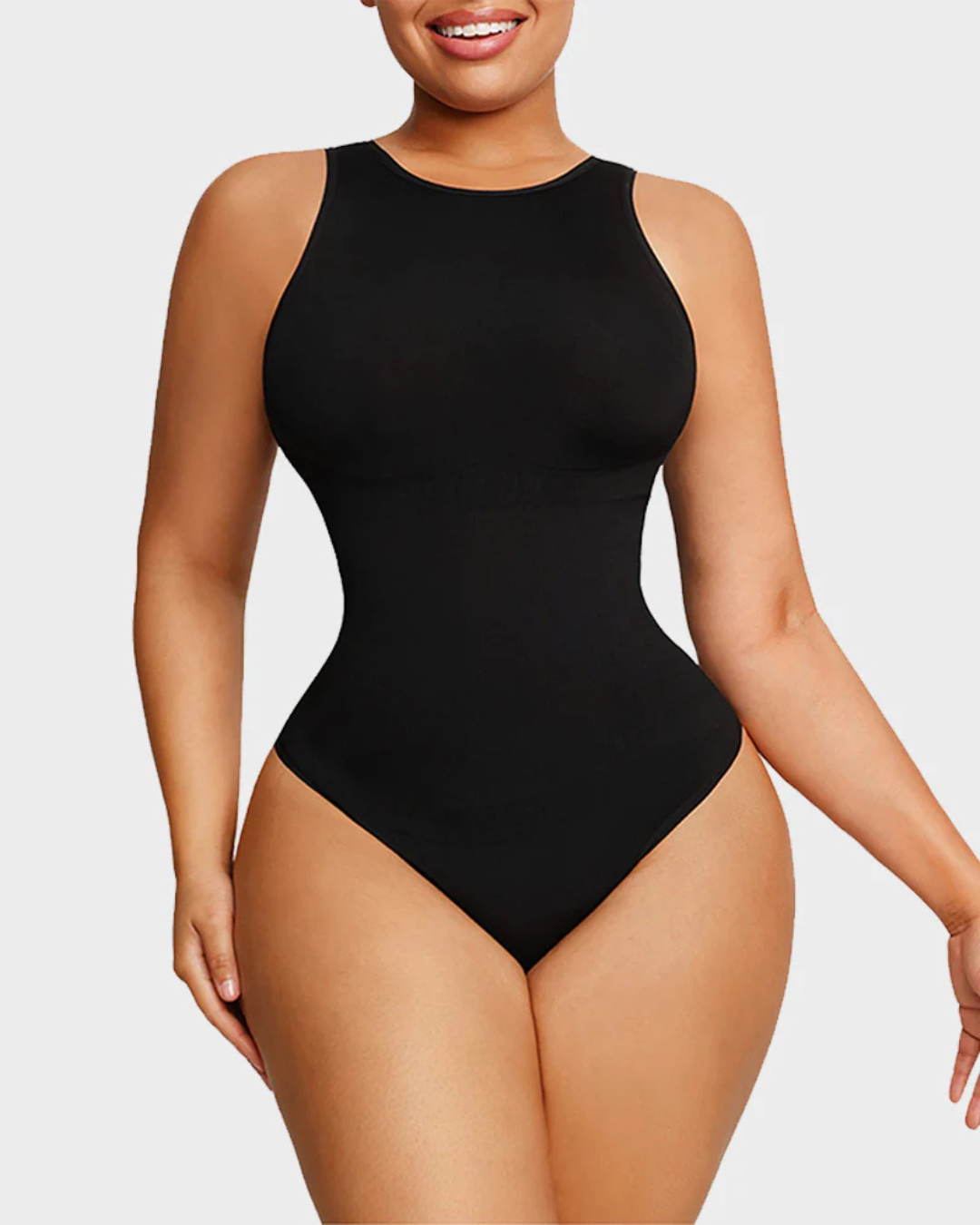 Body Modelador sem Mangas com Decote Redondo