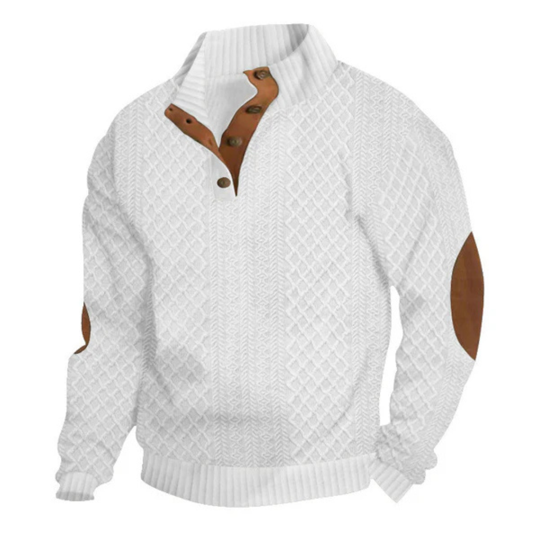 Jersey Informal de Manga Longa com Cotoveleiras para Homem