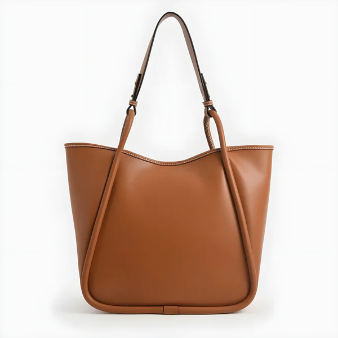 Bolsa de Ombro Elegante em Pele Sintética com Design Espaçoso e Pega Ajustável