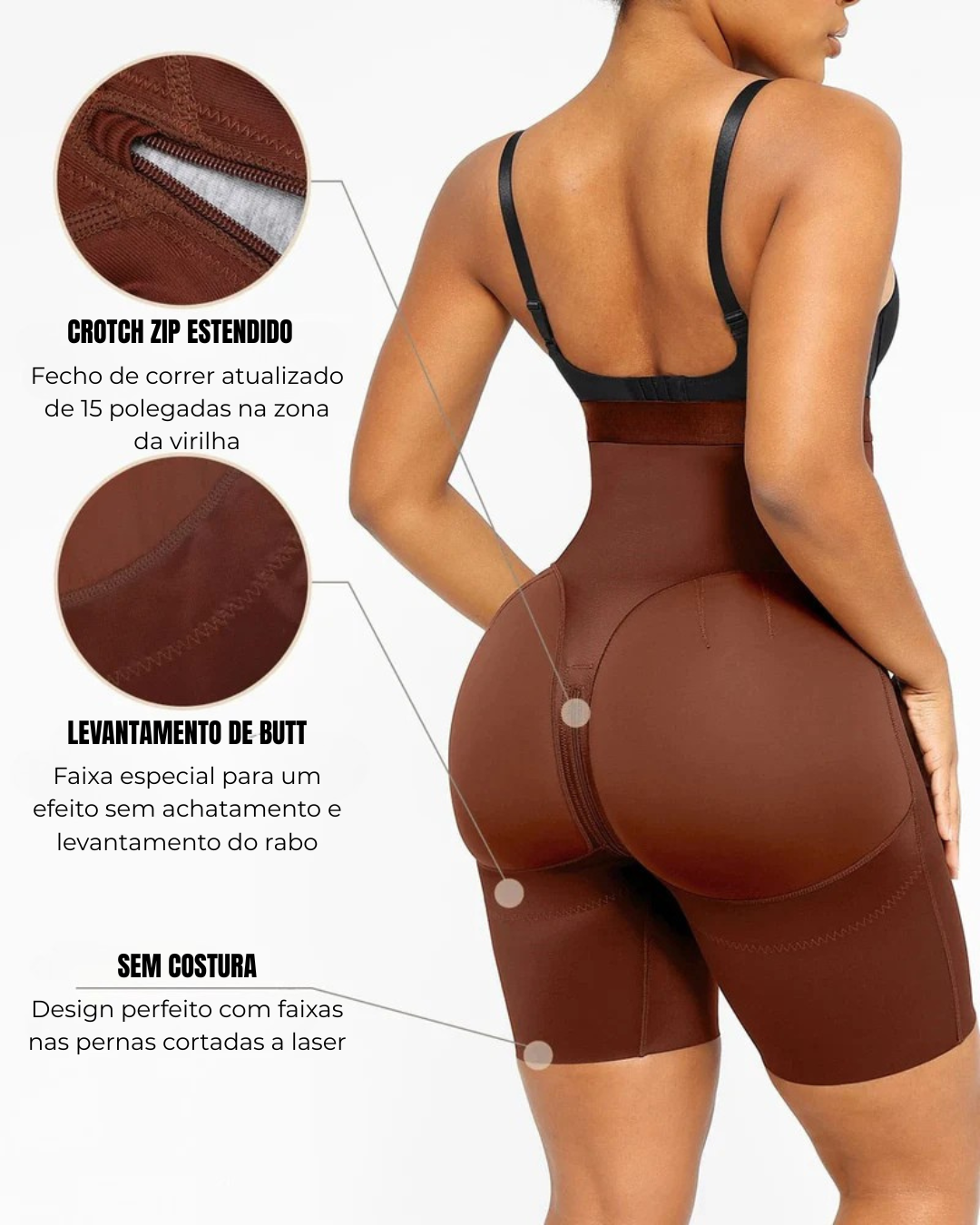 Body de Alta Compressão com Fecho de Correr para Melhorar a Figura (OFERTA 2X1)