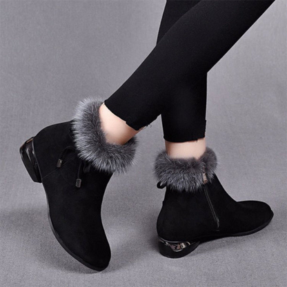 Botins de Veludo Felpudo com Sola Antiderrapante para Mulher©