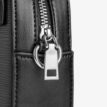 Bolsa de ombro em couro sintético com bolso frontal para homem