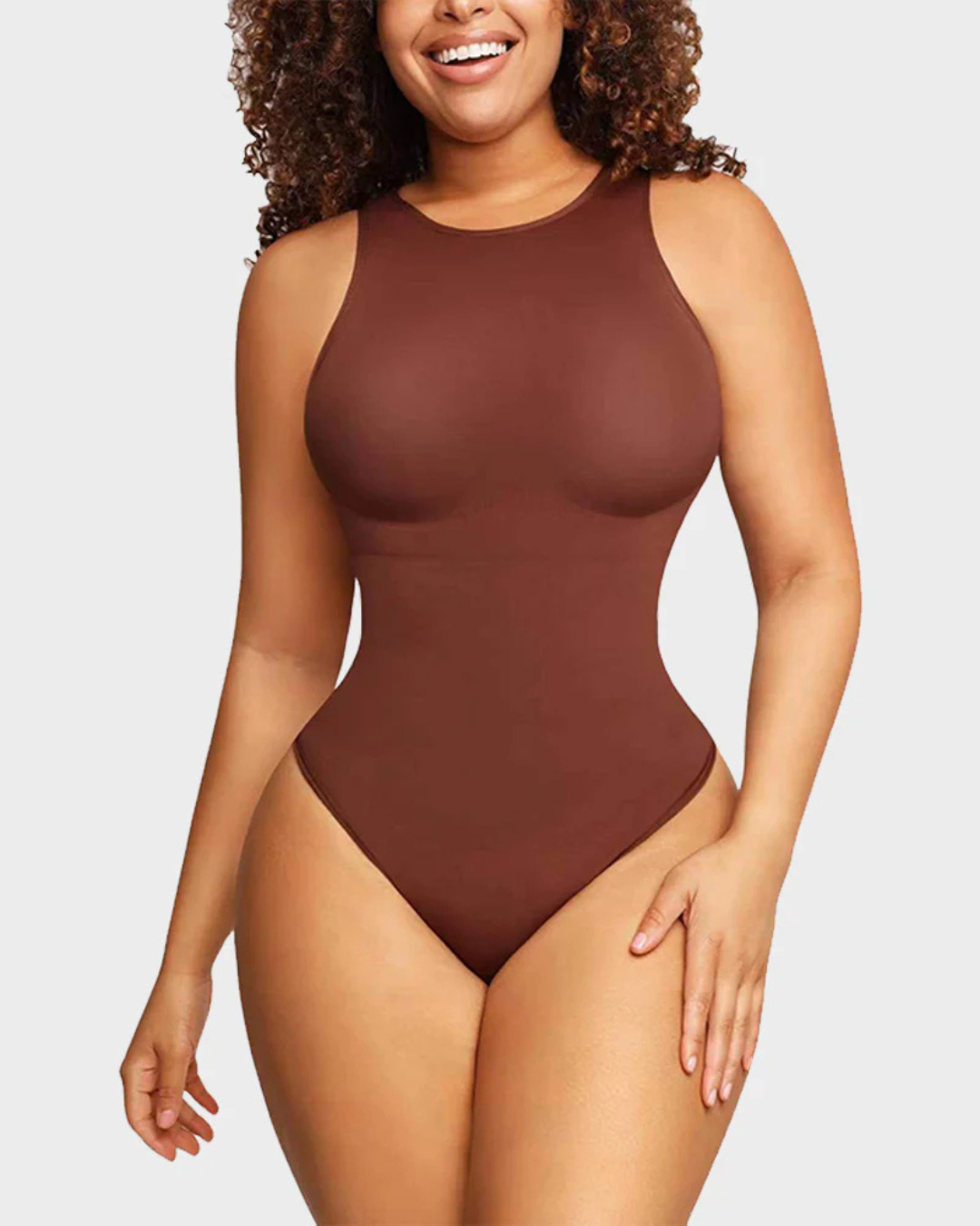 Body Modelador sem Mangas com Decote Redondo