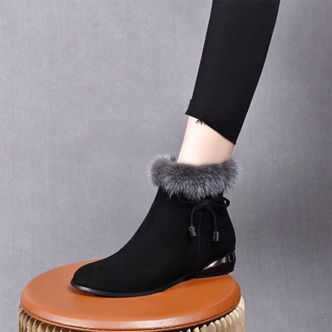 Botins de Veludo Felpudo com Sola Antiderrapante para Mulher©