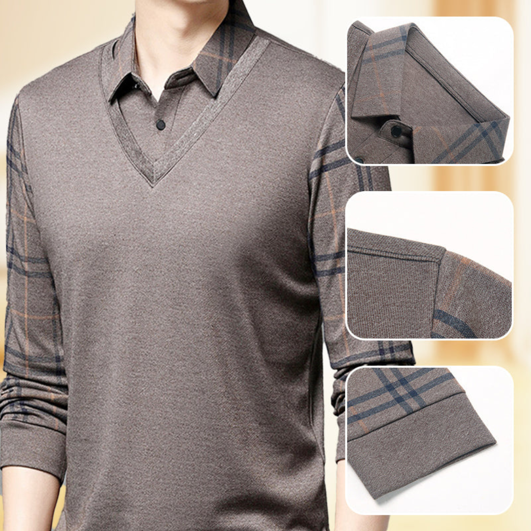 Camisa Térmica de Duas Peças para Homem com Design de Lapela