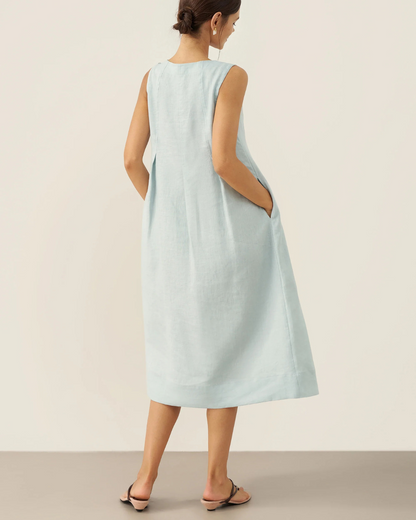 Vestido casual com bolsos laterais para mulher