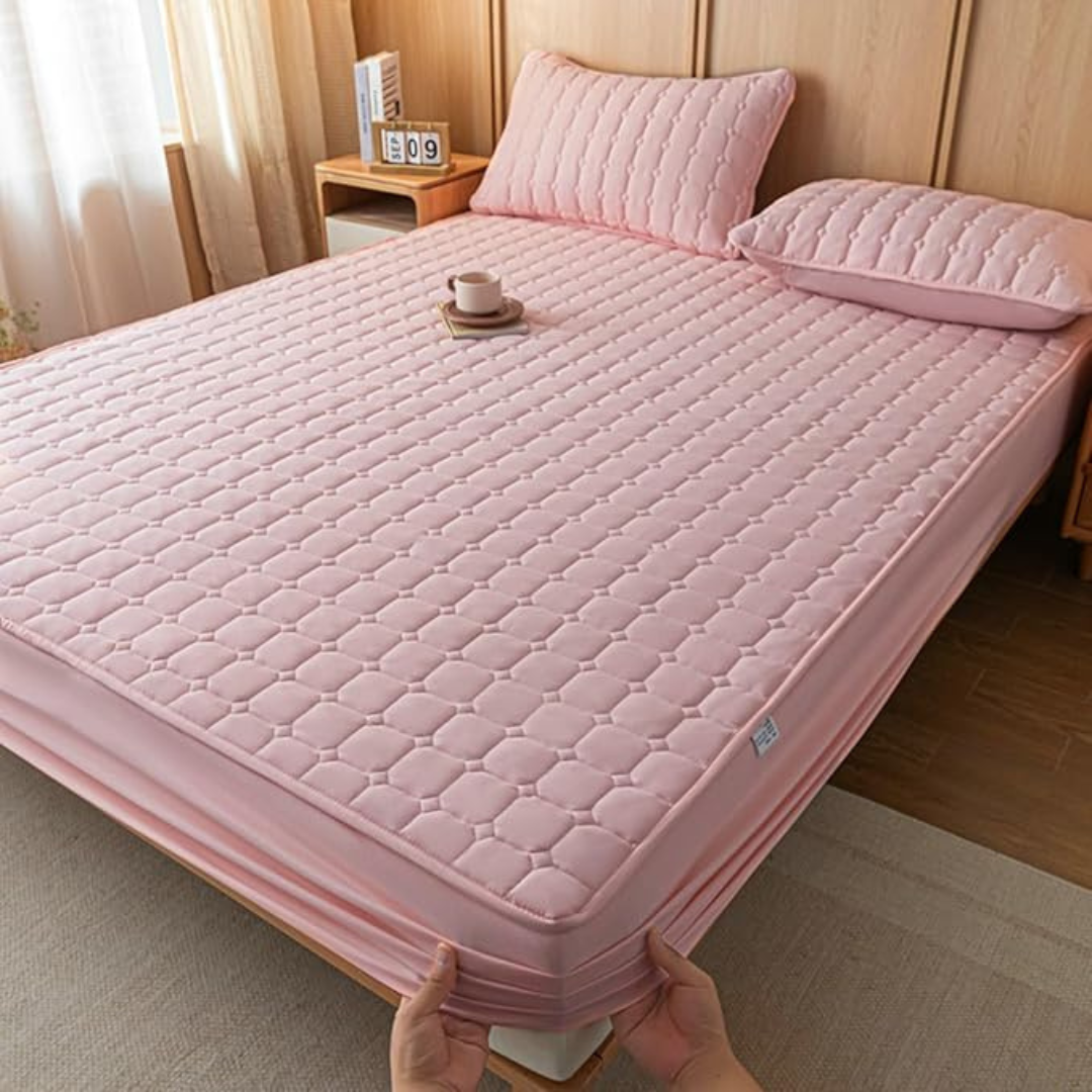 Lençol de Cama em Algodão Lavado com Motivos Geométricos de 1 Peça
