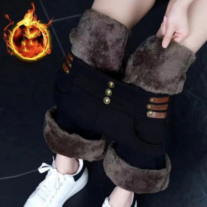 Calças Largas de Cintura Alta com Forro Polar para Mulher (EM PROMOÇÃO 2X1)
