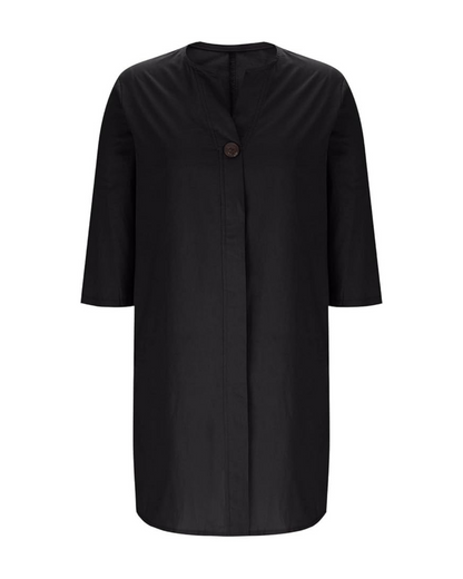Vestido casual de linho respirável com decote em V