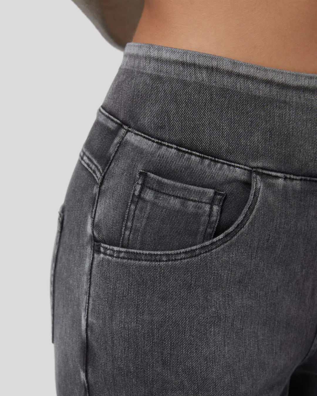 Calcas de Ganga Largas de Cintura Alta com Varios Bolsos para Mulher