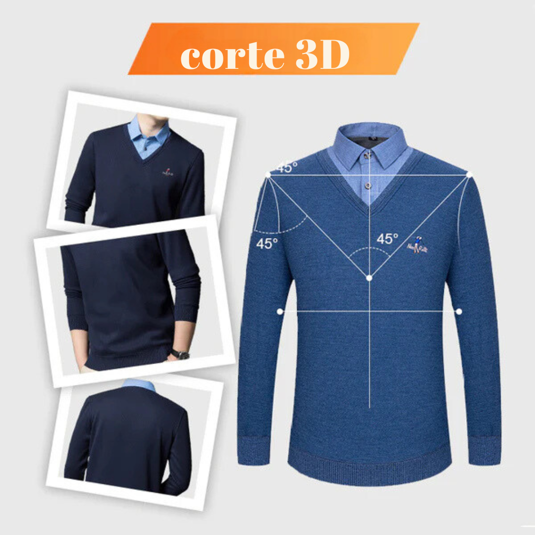 Camisa térmica casual de manga comprida para homem