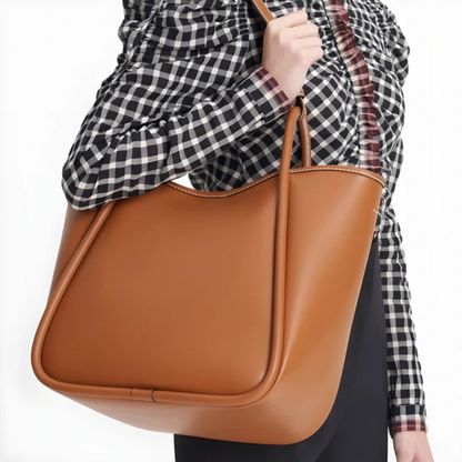 Bolsa de Ombro Elegante em Pele Sintética com Design Espaçoso e Pega Ajustável