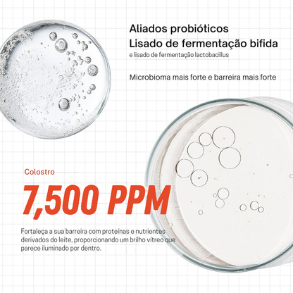 Serum em ampola com colostro minimizador de poros e luminosidade intensa (EM PROMOÇÃO 2X1)