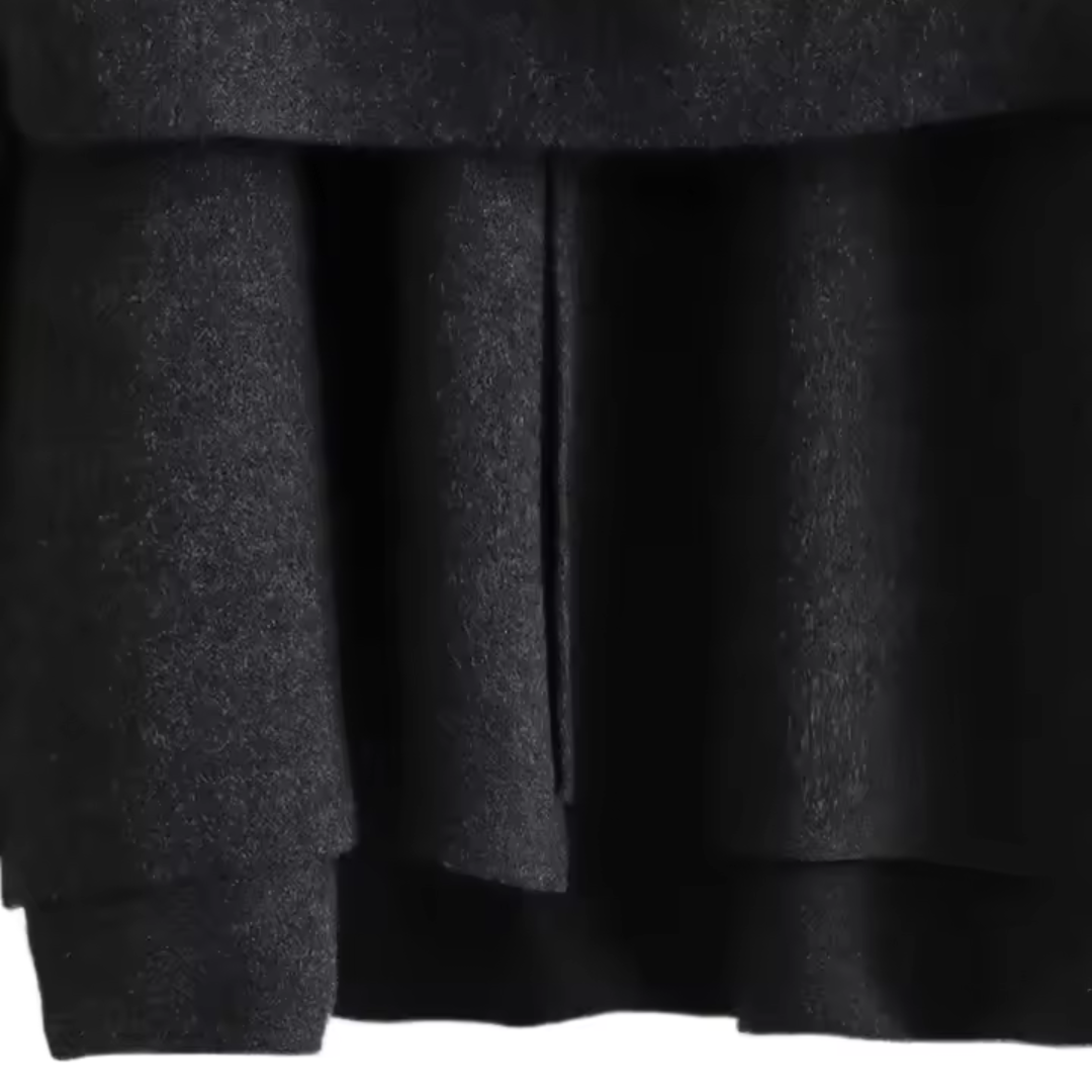 Casaco Elegante de Mangas Compridas com Cachecol Incorporado para Mulher