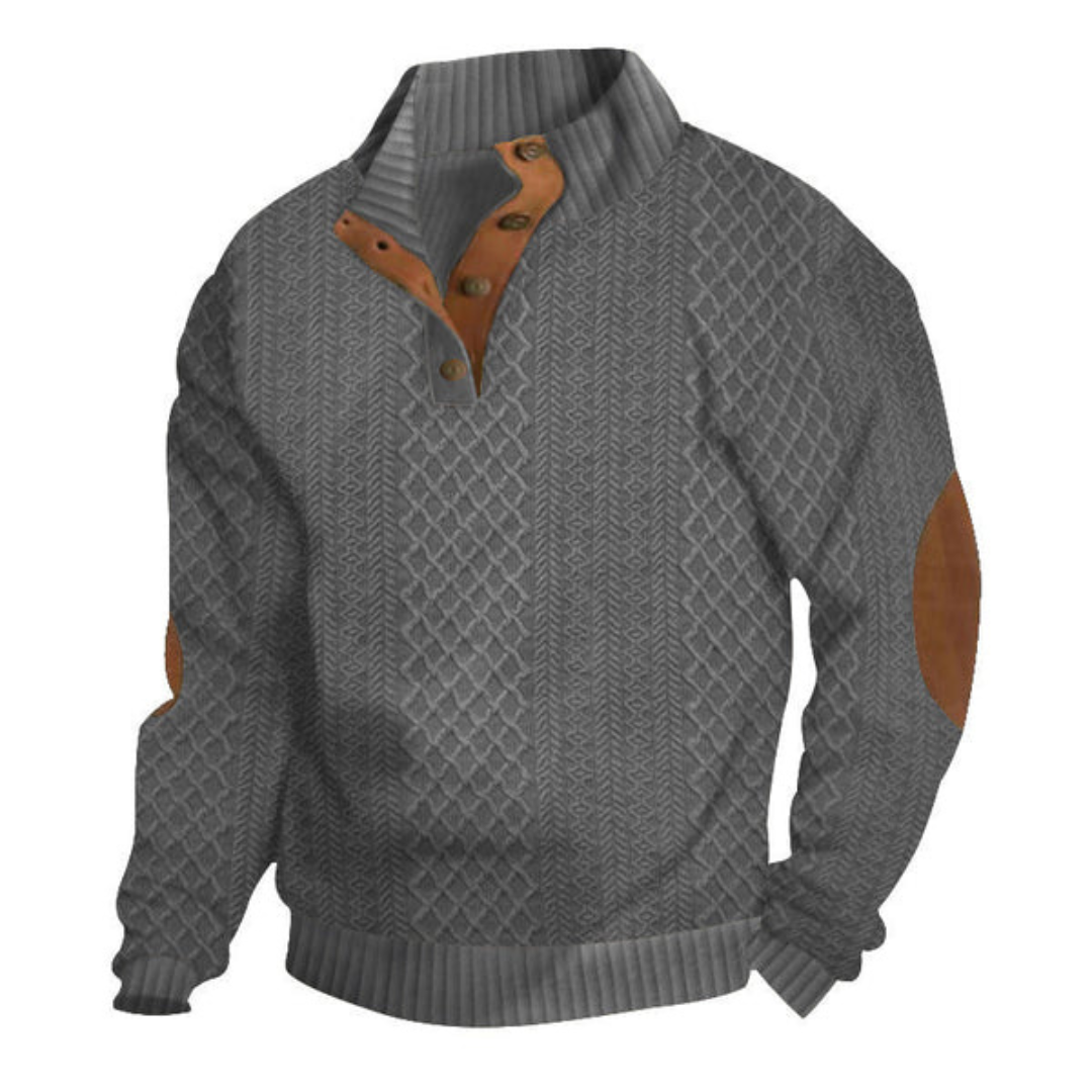 Jersey Informal de Manga Longa com Cotoveleiras para Homem
