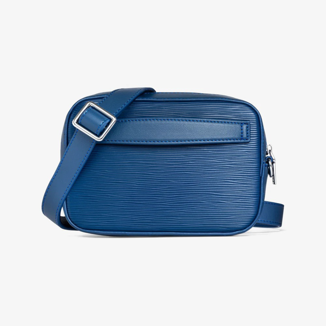 Bolsa de ombro em couro sintético com bolso frontal para homem
