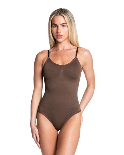 Body com Alças Finas e Tecido Elástico